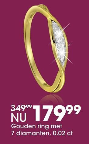 Aanbiedingen Gouden ring met 7 diamanten, 0.02 ct - Huismerk - Lucardi - Geldig van 05/12/2017 tot 31/12/2017 bij Lucardi