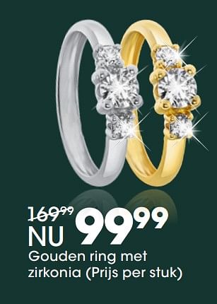 Aanbiedingen Gouden ring met zirkonia - Huismerk - Lucardi - Geldig van 05/12/2017 tot 31/12/2017 bij Lucardi