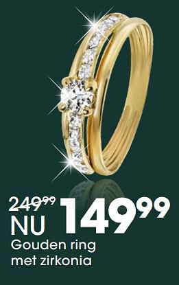 Aanbiedingen Gouden ring met zirkonia - Huismerk - Lucardi - Geldig van 05/12/2017 tot 31/12/2017 bij Lucardi