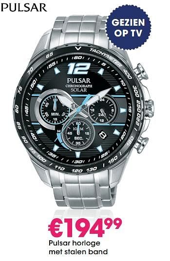 Aanbiedingen Pulsar horloge met stalen band - Pulsar - Geldig van 05/12/2017 tot 31/12/2017 bij Lucardi