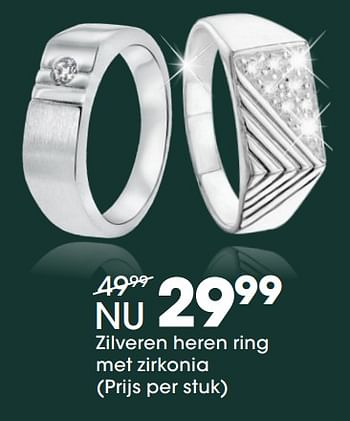 Aanbiedingen Zilveren heren ring met zirkonia - Huismerk - Lucardi - Geldig van 05/12/2017 tot 31/12/2017 bij Lucardi