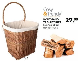 Aanbiedingen Houtmand trolley riet - Cosy &amp; Trendy - Geldig van 05/12/2017 tot 09/01/2018 bij Supra Bazar