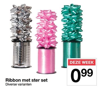 Aanbiedingen Ribbon met ster set - Huismerk - Zeeman  - Geldig van 02/12/2017 tot 09/12/2017 bij Zeeman