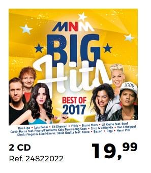 Aanbiedingen 2 cd mnm big hits - Huismerk - Supra Bazar - Geldig van 05/12/2017 tot 09/01/2018 bij Supra Bazar