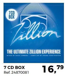 Aanbiedingen 7 cd box the ultimate zillion experience - Huismerk - Supra Bazar - Geldig van 05/12/2017 tot 09/01/2018 bij Supra Bazar