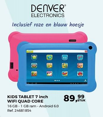 Aanbiedingen Kids tablet 7 inch wifi quad core - Denver Electronics - Geldig van 05/12/2017 tot 09/01/2018 bij Supra Bazar