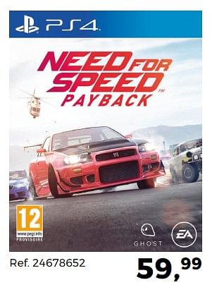 Aanbiedingen Need for speed payback - Electronic Arts - Geldig van 05/12/2017 tot 09/01/2018 bij Supra Bazar