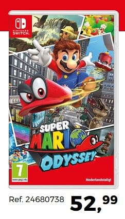 Aanbiedingen Super mario odyssey - Nintendo - Geldig van 05/12/2017 tot 09/01/2018 bij Supra Bazar
