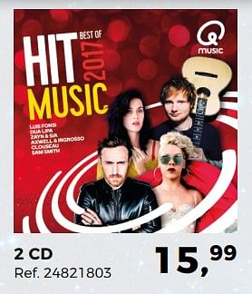 Aanbiedingen 2 cd best of hit music 2017 - Huismerk - Supra Bazar - Geldig van 05/12/2017 tot 09/01/2018 bij Supra Bazar