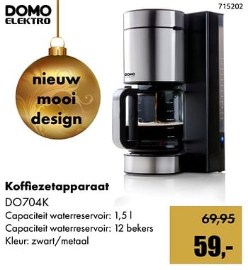 Aanbiedingen Domo elektro koffiezetapparaat do704k - Domo elektro - Geldig van 01/12/2017 tot 14/01/2018 bij Multi Bazar