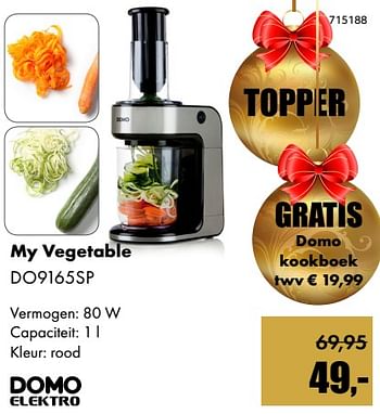 Aanbiedingen Domo elektro my vegetable do9165sp - Domo elektro - Geldig van 01/12/2017 tot 14/01/2018 bij Multi Bazar