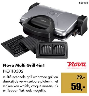 Aanbiedingen Nova multi grill 4in1 no110502 - Nova - Geldig van 01/12/2017 tot 14/01/2018 bij Multi Bazar