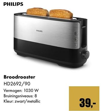 Aanbiedingen Philips broodrooster hd2692-90 - Philips - Geldig van 01/12/2017 tot 14/01/2018 bij Multi Bazar