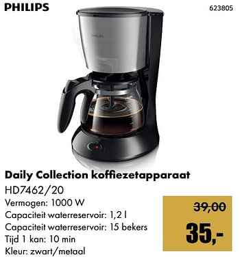 Aanbiedingen Philips daily collection koffiezetapparaat hd7462-20 - Philips - Geldig van 01/12/2017 tot 14/01/2018 bij Multi Bazar