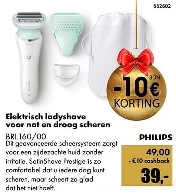 Aanbiedingen Philips elektrisch ladyshave voor nat en droog scheren - Philips - Geldig van 01/12/2017 tot 14/01/2018 bij Multi Bazar