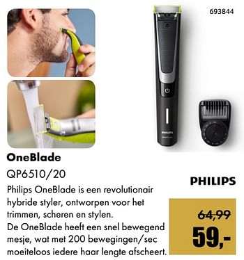 Aanbiedingen Philips oneblade qp6510-20 - Philips - Geldig van 01/12/2017 tot 14/01/2018 bij Multi Bazar