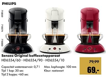 Aanbiedingen Philips senseo original koffiezetapparaat hd6554-60 - Philips - Geldig van 01/12/2017 tot 14/01/2018 bij Multi Bazar