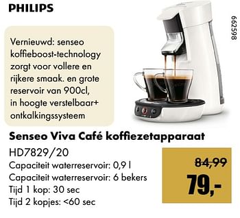Aanbiedingen Philips senseo viva café koffiezetapparaat hd7829-20 - Philips - Geldig van 01/12/2017 tot 14/01/2018 bij Multi Bazar
