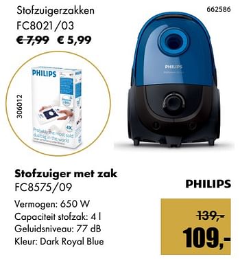 Aanbiedingen Philips stofzuiger met zak fc8575-09 - Philips - Geldig van 01/12/2017 tot 14/01/2018 bij Multi Bazar