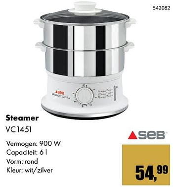 Aanbiedingen Seb steamer vc1451 - SEB - Geldig van 01/12/2017 tot 14/01/2018 bij Multi Bazar