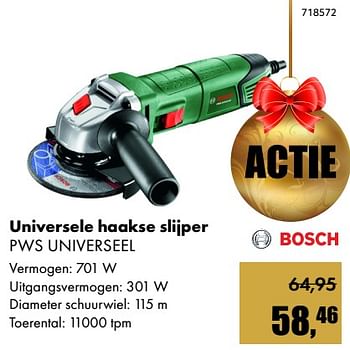 Aanbiedingen Bosch universele haakse slijper pws universeel - Bosch - Geldig van 01/12/2017 tot 14/01/2018 bij Multi Bazar