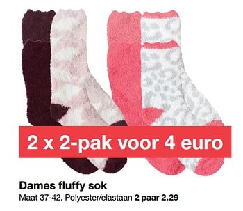 Aanbiedingen Dames fluffy sok - Huismerk - Zeeman  - Geldig van 09/12/2017 tot 16/12/2017 bij Zeeman