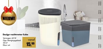 Aanbiedingen Design vochtvreter cube - Huismerk - Multi Bazar - Geldig van 01/12/2017 tot 14/01/2018 bij Multi Bazar