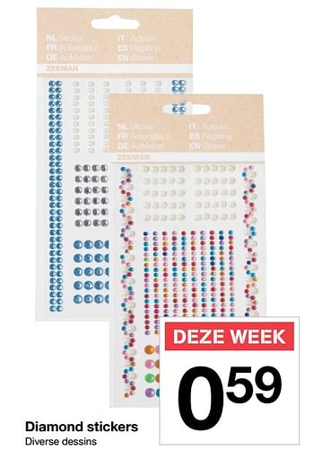Aanbiedingen Diamond stickers - Huismerk - Zeeman  - Geldig van 09/12/2017 tot 16/12/2017 bij Zeeman