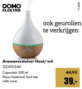 Aanbiedingen Domo elektro aromaverstuiver hout-wit do9213av - Domo elektro - Geldig van 01/12/2017 tot 14/01/2018 bij Multi Bazar