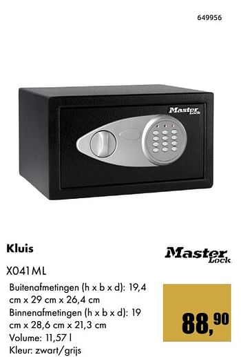 Aanbiedingen Master lock kluis x041ml - Master - Geldig van 01/12/2017 tot 14/01/2018 bij Multi Bazar