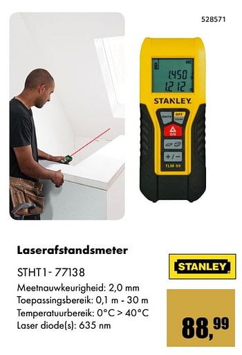 Aanbiedingen Stanley laserafstandsmeter stht1- 77138 - Stanley - Geldig van 01/12/2017 tot 14/01/2018 bij Multi Bazar