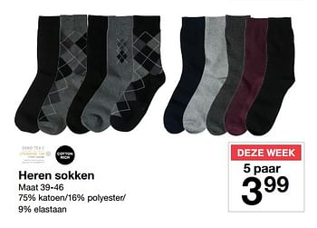 Aanbiedingen Heren sokken - Huismerk - Zeeman  - Geldig van 16/12/2017 tot 23/12/2017 bij Zeeman