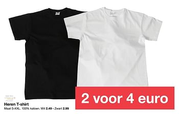 Aanbiedingen Heren t-shirt - Huismerk - Zeeman  - Geldig van 16/12/2017 tot 23/12/2017 bij Zeeman