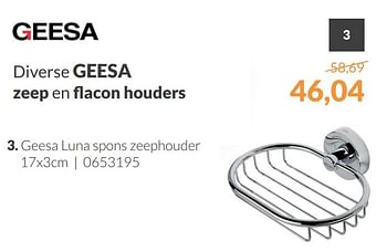 Aanbiedingen Geesa luna spons-zeephouder - Geesa - Geldig van 01/01/2018 tot 31/01/2018 bij Sanitairwinkel