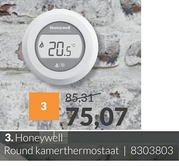 Aanbiedingen Honeywell round kamerthermostaat - Honeywell - Geldig van 01/01/2018 tot 31/01/2018 bij Sanitairwinkel