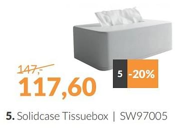 Aanbiedingen Solidcase tissuebox - Ideavit - Geldig van 01/01/2018 tot 31/01/2018 bij Sanitairwinkel