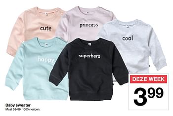 Aanbiedingen Baby sweater - Huismerk - Zeeman  - Geldig van 23/12/2017 tot 30/12/2017 bij Zeeman