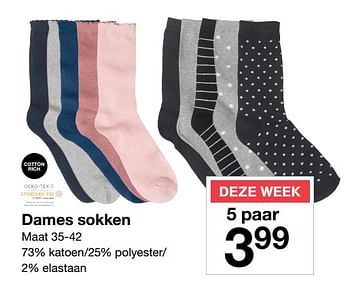 Aanbiedingen Dames sokken - Huismerk - Zeeman  - Geldig van 30/12/2017 tot 05/01/2018 bij Zeeman