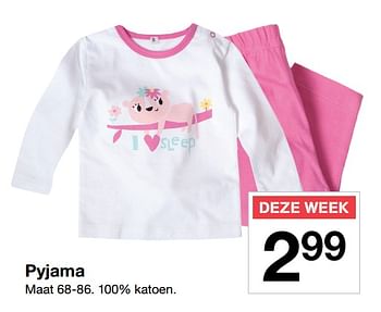 Aanbiedingen Pyjama - Huismerk - Zeeman  - Geldig van 30/12/2017 tot 05/01/2018 bij Zeeman