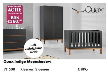 Aanbiedingen Indigo moonshadow kast 3 deuren - Quax - Geldig van 04/01/2018 tot 28/02/2018 bij Multi Bazar
