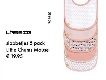 Aanbiedingen Lassig slabbetjes 5 pack little chums mouse - Lassig - Geldig van 04/01/2018 tot 28/02/2018 bij Multi Bazar