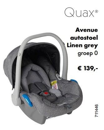 Aanbiedingen Quax avenue autostoel linen grey - Quax - Geldig van 04/01/2018 tot 28/02/2018 bij Multi Bazar