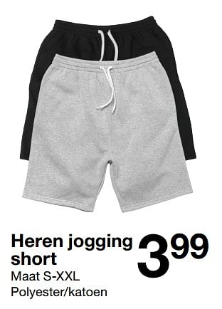 Aanbiedingen Heren jogging short - Huismerk - Zeeman  - Geldig van 06/01/2018 tot 12/01/2018 bij Zeeman