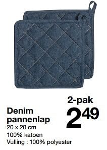 Aanbiedingen Denim pannenlap - Huismerk - Zeeman  - Geldig van 13/01/2018 tot 20/01/2018 bij Zeeman