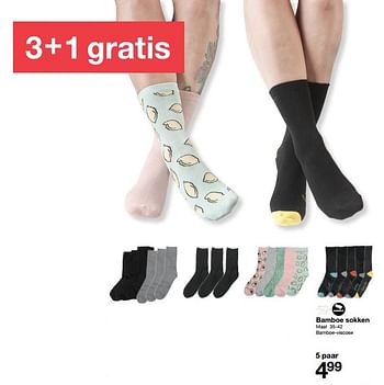 Aanbiedingen Bamboe sokken - Huismerk - Zeeman  - Geldig van 20/01/2018 tot 27/01/2018 bij Zeeman