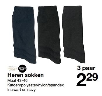 Aanbiedingen Heren sokken - Huismerk - Zeeman  - Geldig van 20/01/2018 tot 27/01/2018 bij Zeeman
