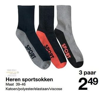Aanbiedingen Heren sportsokken - Huismerk - Zeeman  - Geldig van 20/01/2018 tot 27/01/2018 bij Zeeman