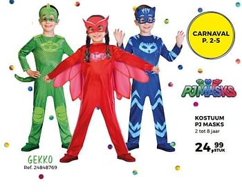 Aanbiedingen Kostuum pj masks gekko - Huismerk - Supra Bazar - Geldig van 23/01/2018 tot 20/02/2018 bij Supra Bazar