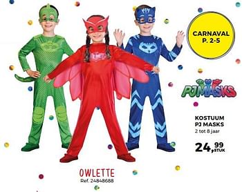 Aanbiedingen Kostuum pj masks owlette - Huismerk - Supra Bazar - Geldig van 23/01/2018 tot 20/02/2018 bij Supra Bazar