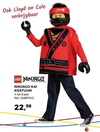 Aanbiedingen Ninjago kai kostuum - Lego - Geldig van 23/01/2018 tot 20/02/2018 bij Supra Bazar